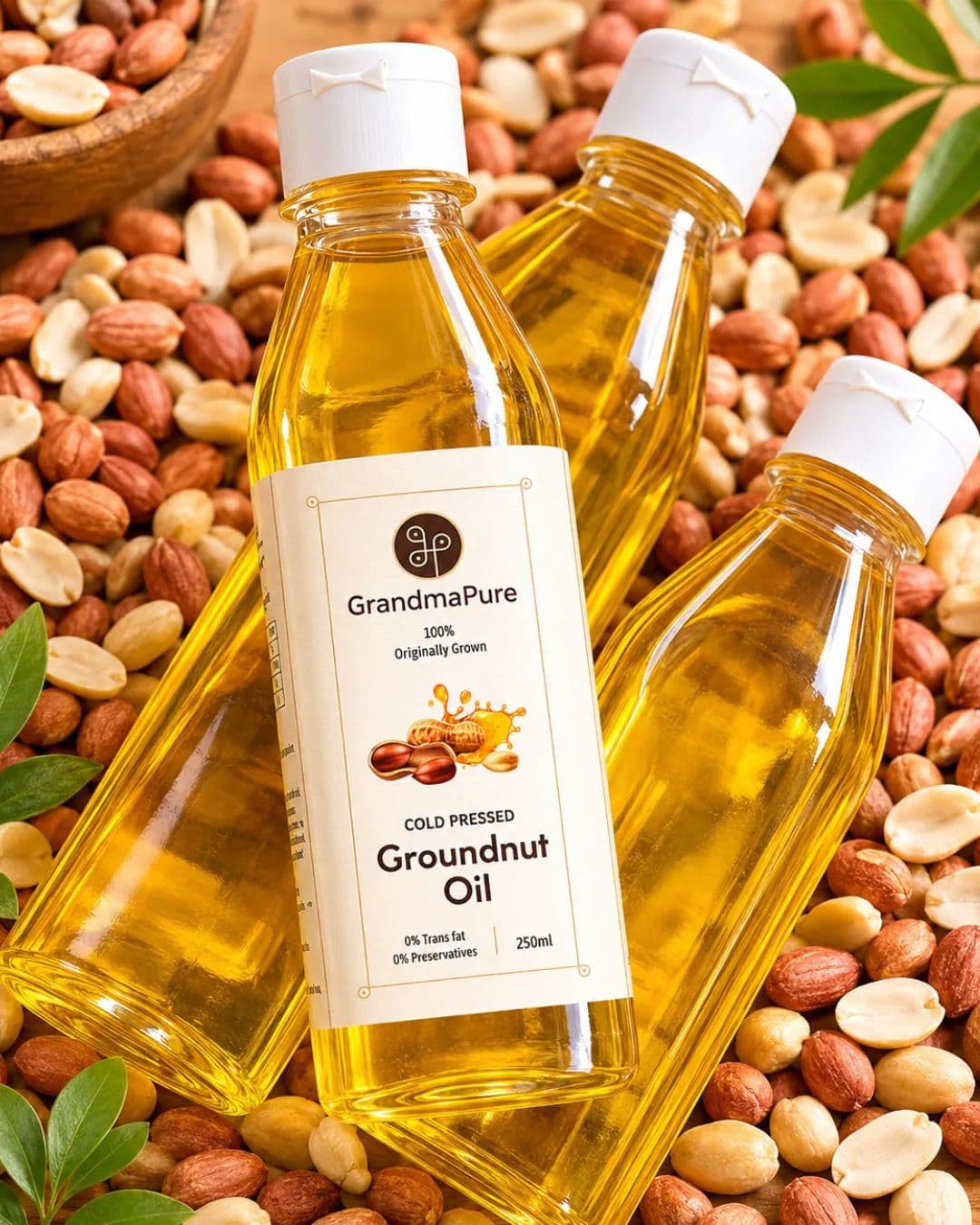 Wood Cold-Pressed Groundnut Oil | Peanut Oil — Traditional Press
